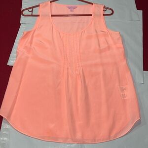 Lilly Pulitzer pink Tank Top XS SILK TANK TOP Beautiful round name Flowy pleats